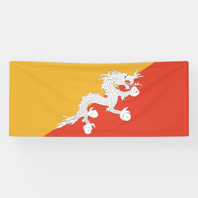Patriotic Bhutan Flag Banner (Horizontal)
