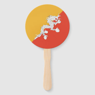 Patriotic Bhutan Flag Hand Fan