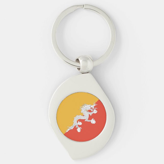 Patriotic Bhutan Flag Key Ring (Front)