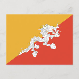 Patriotic Bhutan Flag Postcard