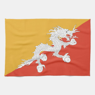 Patriotic Bhutan Flag Tea Towel