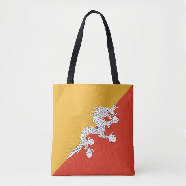 Patriotic Bhutan Flag Tote Bag (Front)