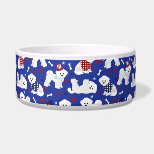 Patriotic Bichon Frise Bowl