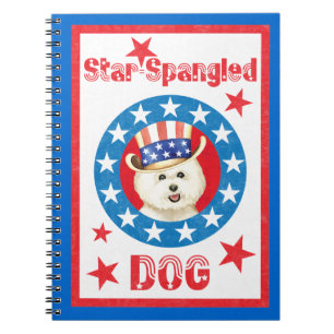 Patriotic Bichon Frise Notebook