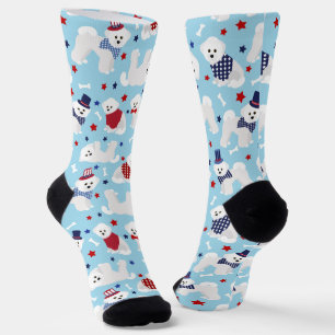 Patriotic Bichon Frise Socks