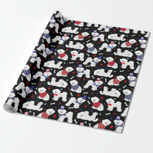 Patriotic Bichon Frise Wrapping Paper