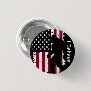 Patriotic Bigfoot  3 Cm Round Badge