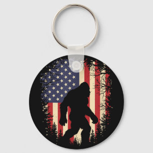 Patriotic bigfoot american flag sasquatchPatriotic Key Ring