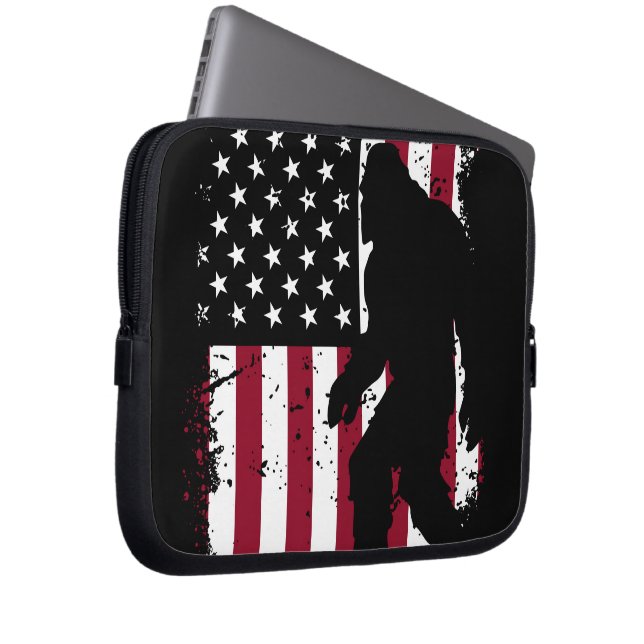 Patriotic Bigfoot  Laptop Sleeve (Front Right)