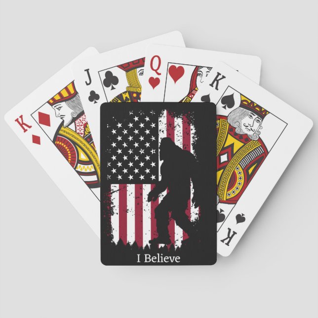 Patriotic Bigfoot  Playing Cards (Back)