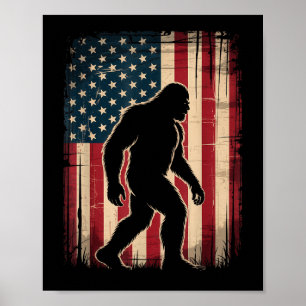 Patriotic bigfoot sasquatch usa 4th of july poster