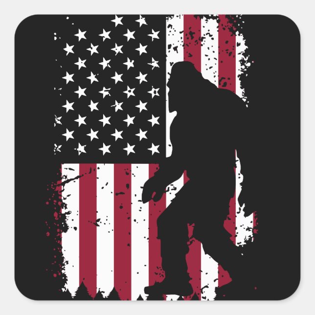 Patriotic Bigfoot  Square Sticker (Front)