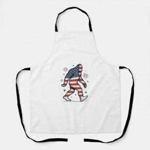 Patriotic Bigfoot Vintage Engraving Shirt Design_1 Apron