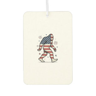 Patriotic Bigfoot Vintage Engraving Shirt Design_1 Car Air Freshener