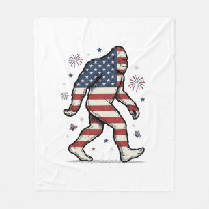 Patriotic Bigfoot Vintage Engraving Shirt Design_1 Fleece Blanket