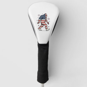 Patriotic Bigfoot Vintage Engraving Shirt Design_1 Golf Head Cover