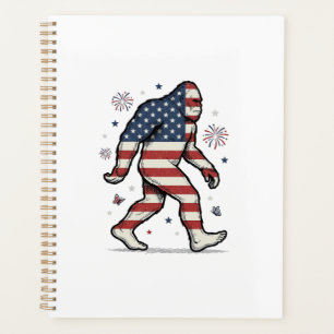 Patriotic Bigfoot Vintage Engraving Shirt Design_1 Planner