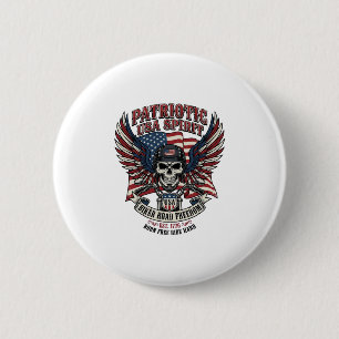 Patriotic Biker Skull Biker Road Freedom Patriot A 6 Cm Round Badge