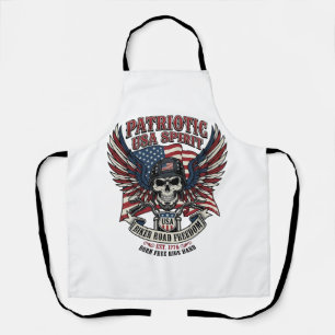 Patriotic Biker Skull Biker Road Freedom Patriot A Apron