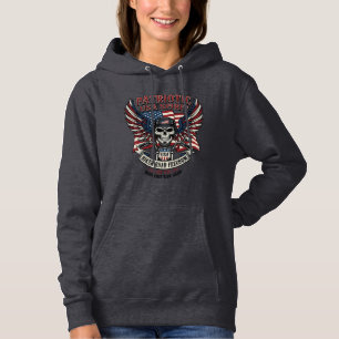 Patriotic Biker Skull Biker Road Freedom Patriot A Hoodie