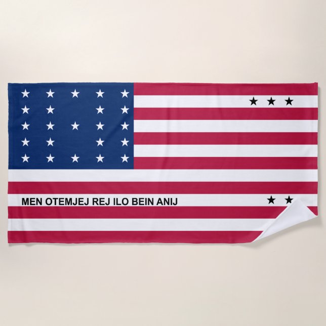Patriotic Bikini Atoll Flag Beach Towel (Front)