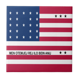 Patriotic Bikini Atoll Flag Ceramic Tile