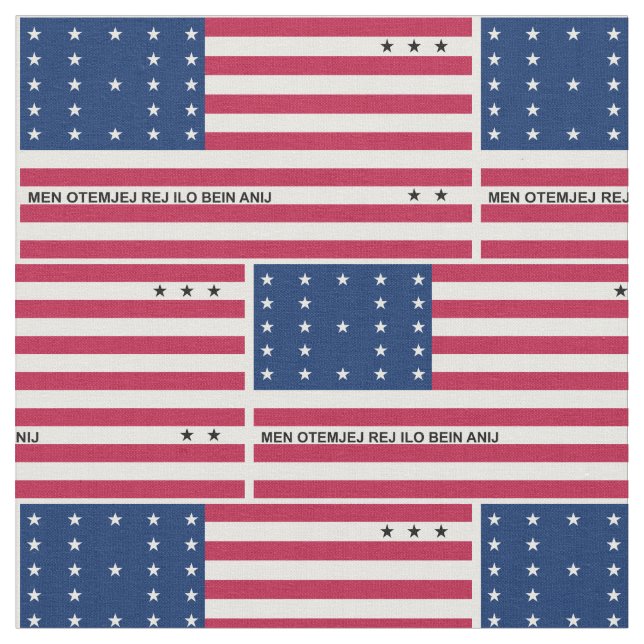 Patriotic Bikini Atoll Flag Fabric (Close Up)