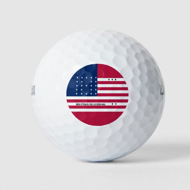 Patriotic Bikini Atoll Flag Golf Balls (Front)