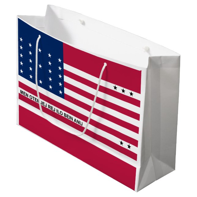 Patriotic Bikini Atoll Flag Large Gift Bag (Front Angled)