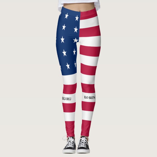 Patriotic Bikini Atoll Flag Leggings (Front)