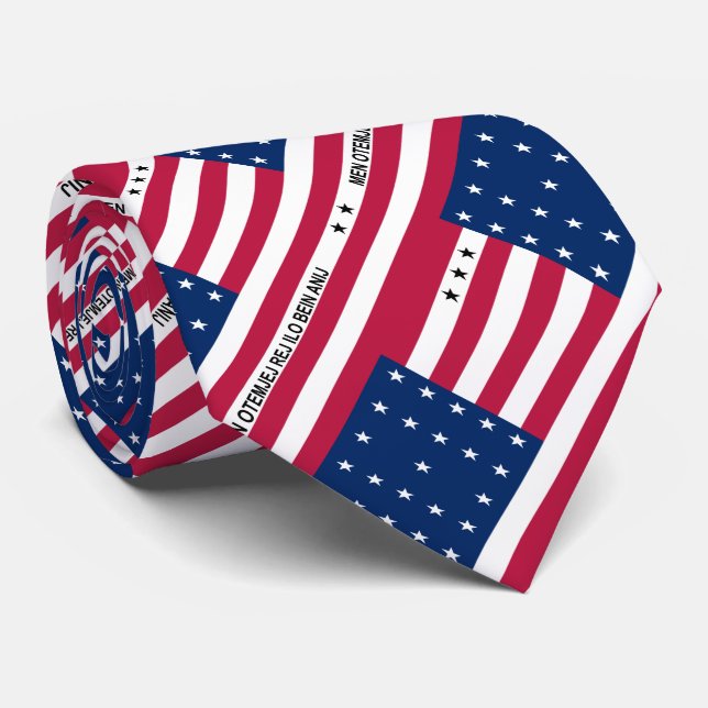 Patriotic Bikini Atoll Flag Neck Tie (Rolled)