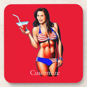 Patriotic Bikini Fitness Model Thunder_Cove Coaster