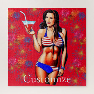 Patriotic Bikini Fitness Model Thunder_Cove  Jigsaw Puzzle