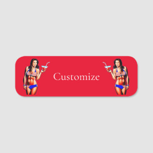 Patriotic Bikini Fitness Model Thunder_Cove  Name Tag