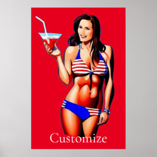 Patriotic Bikini Fitness Model Thunder_Cove Poster