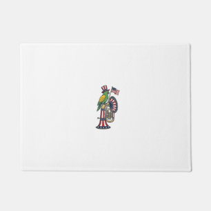Patriotic Bird Vintage Engraving Music Shirt Desig Doormat