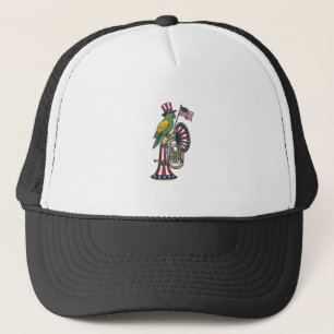 Patriotic Bird Vintage Engraving Music Shirt Desig Trucker Hat
