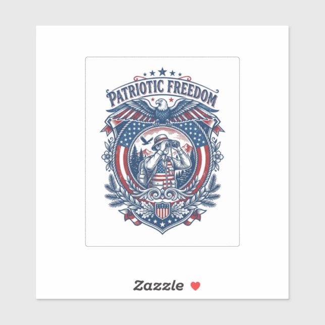 Patriotic Birdwatcher Vector Graphic Tee (2) (Sheet)
