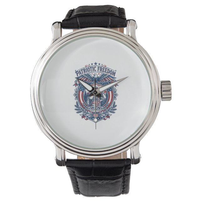 Patriotic Birdwatcher Vector Graphic Tee (2) Watch (Front)