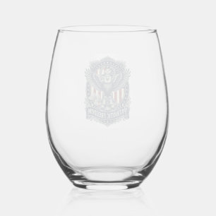 Patriotic Birdwatcher Vector Graphic Tee Stemless Wine Glass