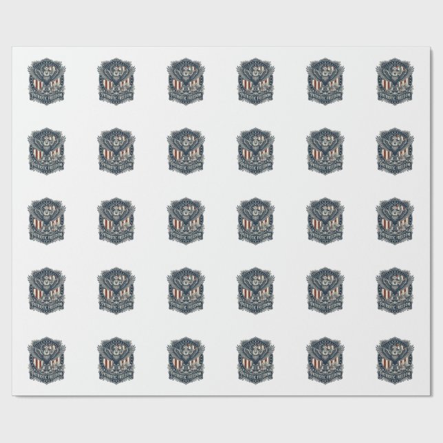 Patriotic Birdwatcher Vector Graphic Tee Wrapping Paper (Flat)
