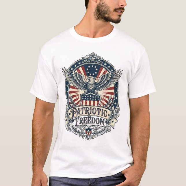 Patriotic Birth Year Series Vector Graphic Tee (Front)