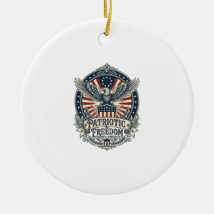Patriotic Birth Year Series Vector Graphic Tee Ceramic Ornament