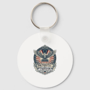 Patriotic Birth Year Series Vector Graphic Tee Key Ring