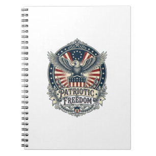 Patriotic Birth Year Series Vector Graphic Tee Notebook