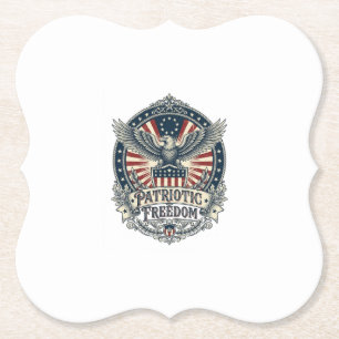 Patriotic Birth Year Series Vector Graphic Tee Paper Coaster