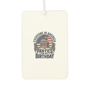 Patriotic Birthday Party Vintage Cake Shirt Design Car Air Freshener