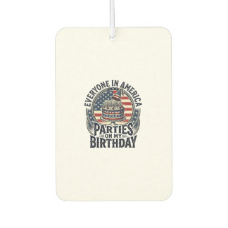 Patriotic Birthday Party Vintage Cake Shirt Design Car Air Freshener