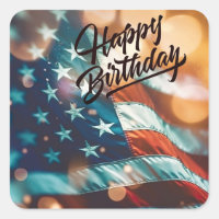 Patriotic Birthday Postcard