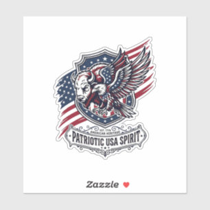 Patriotic Bison Eagle Crest Animal Hybrid Patrioti